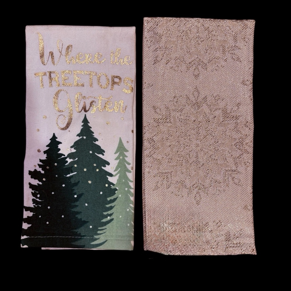 Sparkly Elegant Kitchen TOWELS lot of 2 NWOT